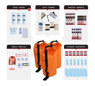 6 Person Necessity Survival Kit, Dry Bag