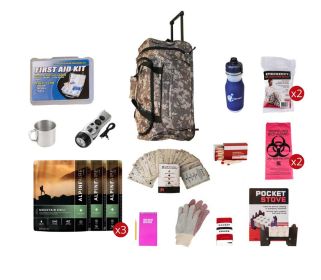 Food Storage Survival Kit, Camo Wheel Bag