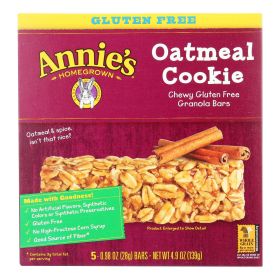 Annie's Homegrown Chewy Gluten Free Granola Bars Oatmeal Cookies - Case Of 12 - 4.9 Oz.