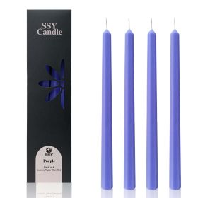 FCMSHAMD 11.8 inch Purple Candles - Unscented Dripless (4 Pack)