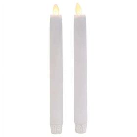 Ganz Remote Ready, Blow-Out Feature White 1 x 8.5 Resin LED Taper Candles, Set of 2