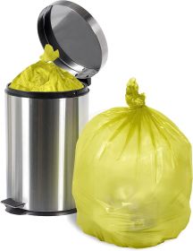 Pack of 25 Yellow Trash Bags 40 x 48. Ultra Thin Polyethylene Liners 40x48; 17 Micron. Unprinted Poly Bags for Packing and disposing Waste. Plastic Ba