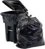 Pack of 25 Black Trash Bags 43 x 48 Thickness 17 Micron High Density Polyethylene Garbage Can Liners 43x48 Tear Resistant 45 Gallon Trash Liners for O