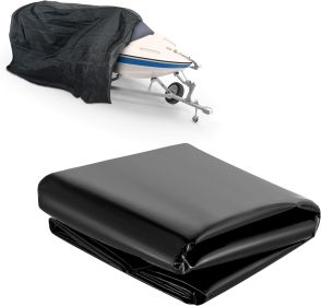 Roll of Polyethylene Tarp 24ft x 100ft. Heavy Duty Black Low Density Bags. Thickness 6 mil. Poly Tarp Cover for Storing and Transporting. Plastic Shee