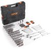 VEVOR Mechanics Tool Set and Socket Set, 1/4" 3/8" 1/2" Drive Deep and Standard Sockets, 205 Pcs SAE and Metric Mechanic Tool Kit with Bits, Combinati