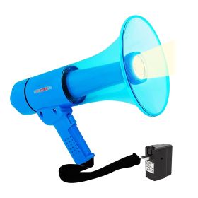 5Core Megaphone Speaker Waterproof 50W Bull Horn Battery Power Cheer Megafono 800 Yards Range Loudspeaker W LED Light Siren Ergonomic Handle for Coach