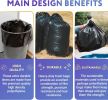 Pack of 25 Black Trash Bags 43 x 48 Thickness 17 Micron High Density Polyethylene Garbage Can Liners 43x48 Tear Resistant 45 Gallon Trash Liners for O