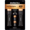 Duracell 2 Pack 400 LM LED Flashlights, with 3 Beam Settings, Duracell AAA Batteries Included.