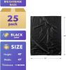 Pack of 25 Black Trash Bags 43 x 48 Thickness 17 Micron High Density Polyethylene Garbage Can Liners 43x48 Tear Resistant 45 Gallon Trash Liners for O