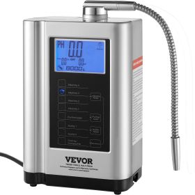 VEVOR Alkaline Water Ionizer Machine, pH 3.5-10.5 Alkaline Acidic Hydrogen Water Purifier, 7 Water Settings Home Filtration System, Up to -650mV ORP