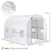 9.8' x 6.6' x 6.6' Plastic Greenhouse Cover Replacement, Heavy Duty Waterproof Tarp for Hoop House, Sheeting with 6 Windows, Door & Reinforcement Grid