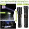 Tactical LED Flashlight Zoomable Rechargeable Search Light Torch