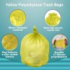 Pack of 25 Yellow Trash Bags 40 x 48. Ultra Thin Polyethylene Liners 40x48; 17 Micron. Unprinted Poly Bags for Packing and disposing Waste. Plastic Ba