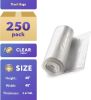 Outdoor Trash Bags Large 40" x 48"; Pack of 250 Clear Trash Can Liners; Thin 0.67 Mil Polyethylene Big Garbage Bags Unscented; Leakproof Waste Basket