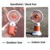 1 Pcs Handheld Fan Mini Personal USB Fan With Bracket, Rechargeable, Cute Flower Fruit Shape Portable Hand Held Fan, Table Fan For Cooling For Girls W