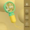 1 Pcs Handheld Fan Mini Personal USB Fan With Bracket, Rechargeable, Cute Flower Fruit Shape Portable Hand Held Fan, Table Fan For Cooling For Girls W