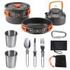 Outdoor set of pots and pans 2-3 people camping teapot cutlery set three sets of cookware