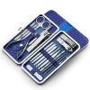 Set of 18 Pieces Nail Clipper Set Stainless Steel Nail Tools Manicure & Pedicure Travel Grooming Kit with Hard Case