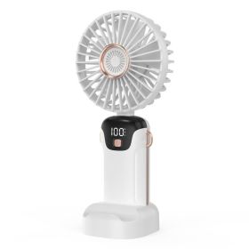 Portable Mini Handheld Fan with LED Screen Display (Type: Portable Desk Fan, Color: White)