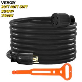 VEVOR Heavy Duty Generator Extension Cord 20FT 40FT 50FT 30Amp (Color: Orange 40FT 30A)