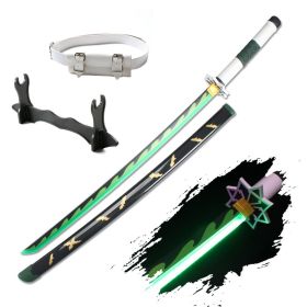 41″ LED Light Up Demon Slayer Sword Katana Japanese Anime Cosplay Samurai Swords Tanjiro Nichirin Sword withholder And Belt (Color: Sanemi)