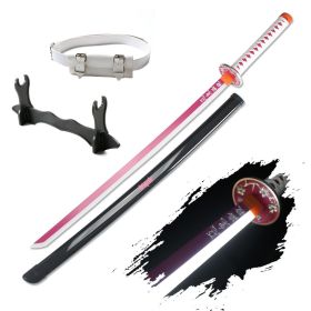 41″ LED Light Up Demon Slayer Sword Katana Japanese Anime Cosplay Samurai Swords Tanjiro Nichirin Sword withholder And Belt (Color: Kanao)