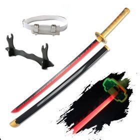 41″ LED Light Up Demon Slayer Sword Katana Japanese Anime Cosplay Samurai Swords Tanjiro Nichirin Sword withholder And Belt (Color: Yoriichi)