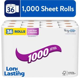 1000 Septic-Safe 1-Ply Toilet Paper (size: 36 Rolls)