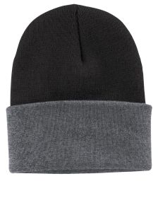 Port & Company Knit Cap CP90 (Color: Black/ Athletic Oxford, size: OSFA)