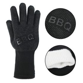 Seamless Outdoors Non- Slip BBQ Grill Gloves (Color: Black)