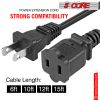 5 Core AC Power Cord 12 Ft ‚Ä¢ 2 Prong Extension Adapter ‚Ä¢ 16AWG/2C 125V 13A ‚Ä¢ US Polarized Male to Female Outlet Extension Cable Black- EXC BLK 1