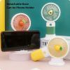 1 Pcs Handheld Fan Mini Personal USB Fan With Bracket; Rechargeable; Cute Flower Fruit Shape Portable Hand Held Fan; Table Fan For Cooling For Girls W