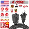 5 Core AC Power Cord 12 Ft ‚Ä¢ 2 Prong Extension Adapter ‚Ä¢ 16AWG/2C 125V 13A ‚Ä¢ US Polarized Male to Female Outlet Extension Cable Black- EXC BLK 1