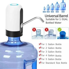 Water Bottle Electric Automatic Universal Dispenser 5 Gallon USB USB Water Dispenser Automatic Drinking Water Bottle Electric Water Bottle Pump Usb Re (Color: White)