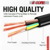 5 Core AC Power Cord 12 Ft ‚Ä¢ 2 Prong Extension Adapter ‚Ä¢ 16AWG/2C 125V 13A ‚Ä¢ US Polarized Male to Female Outlet Extension Cable Black- EXC BLK 1