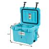 16 Quart 24-Can Capacity Portable Insulated Ice Cooler with 2 Cup Holders