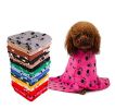 Lovely Pet Paw Prints Fleece Blankets for Dogs Cats Small Pets Animals